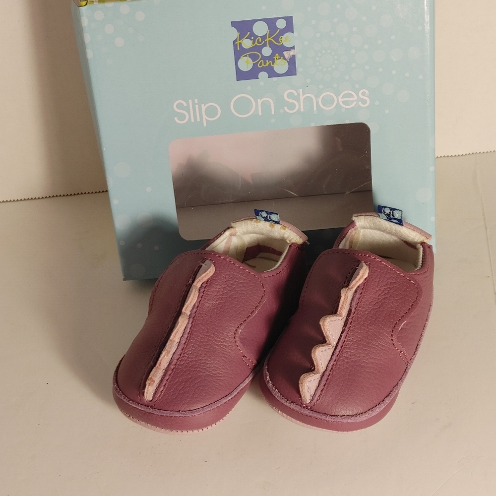 Kids KicKee Pants Leather Dinosaur Soft Sole Size 6-12 Months Shoes New